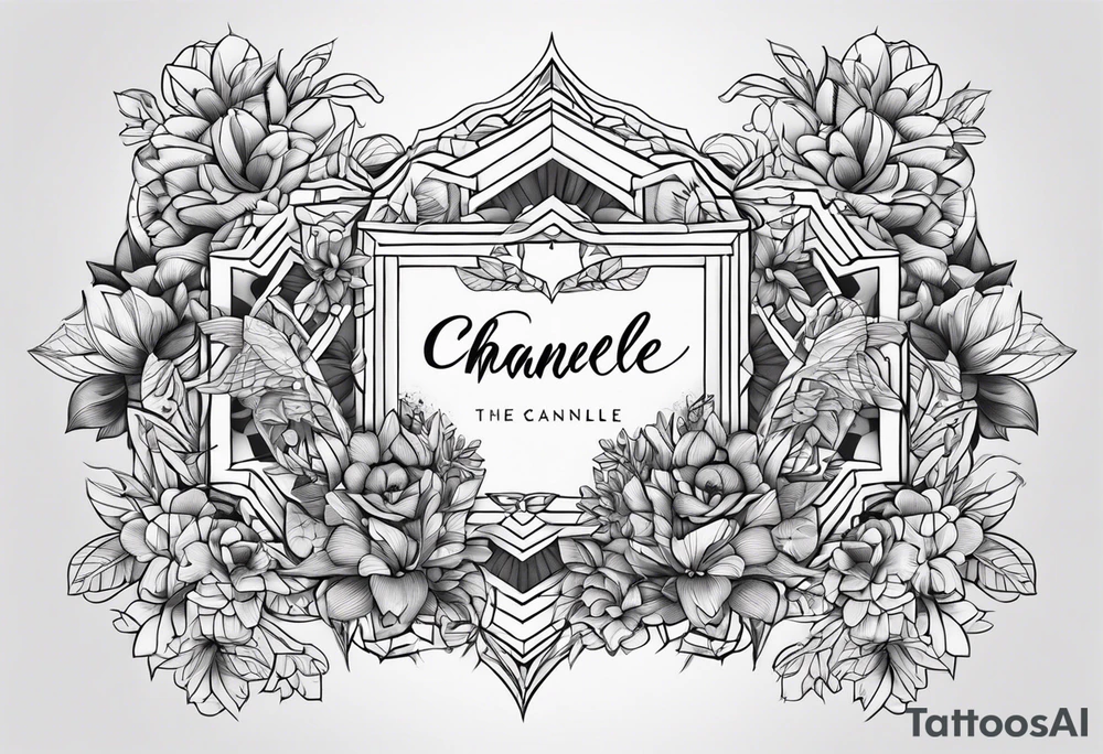 Bambie theam with the name chanelle in the middle tattoo idea