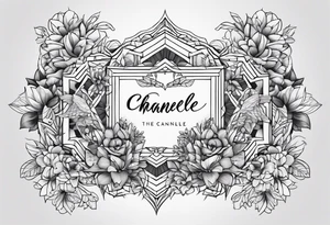 Bambie theam with the name chanelle in the middle tattoo idea