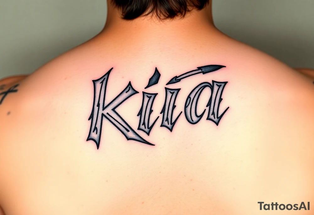 Bandito style font that says kia tattoo idea