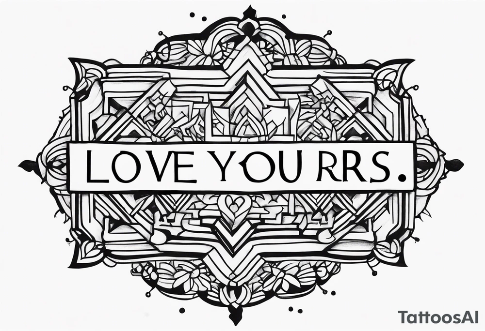 Simple quote that says love yours with a cross incorporated tattoo idea