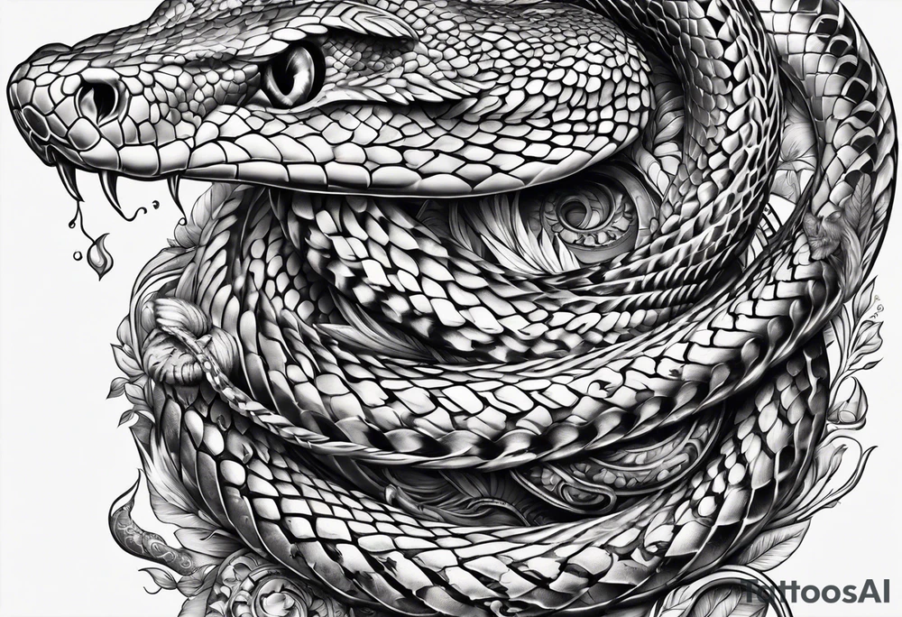 snake wrapped around a dagger tattoo idea