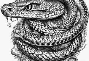snake wrapped around a dagger tattoo idea