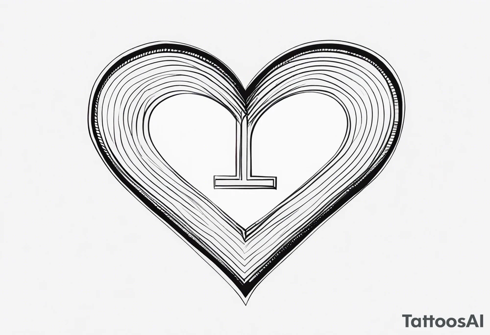 Picture of the letter I within a heart to represent oneself tattoo idea