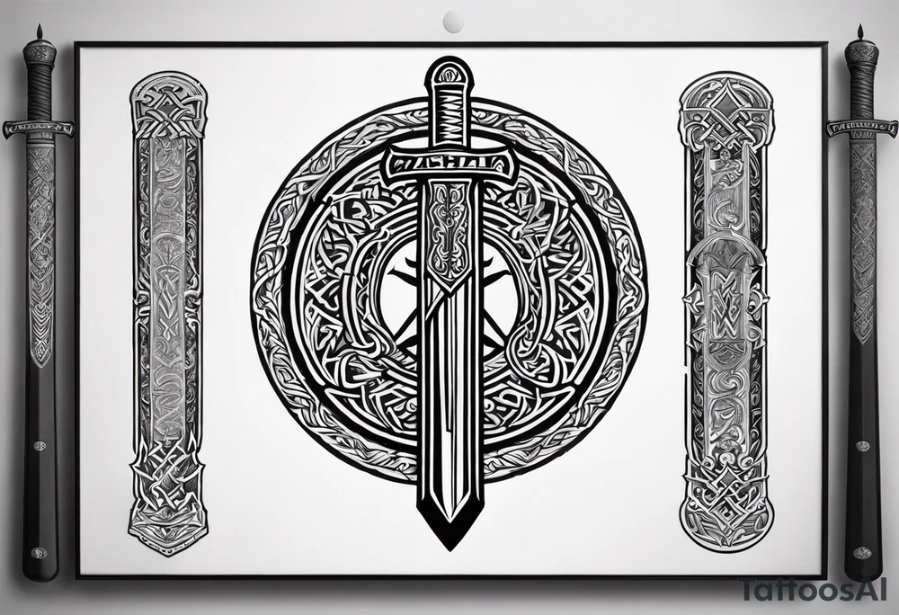 Viking sword Valhalla death tattoo idea