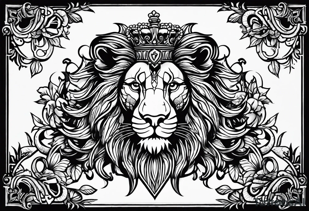 Dutch lineage/heritage tattoo using the dutch republic lion, keep it simple and gothic feel tattoo idea