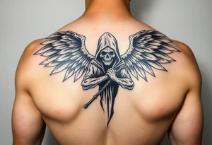 Grim reaper with wings tattoo idea