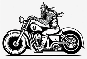 A Viking and a Pitt bull driving a motorcycle tattoo idea