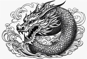 dragon hcinese in water tattoo idea
