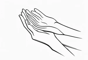 Hands open in a gesture of giving or recei tattoo idea