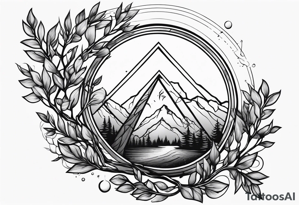 a reactangle and a branch coming out of it tattoo idea