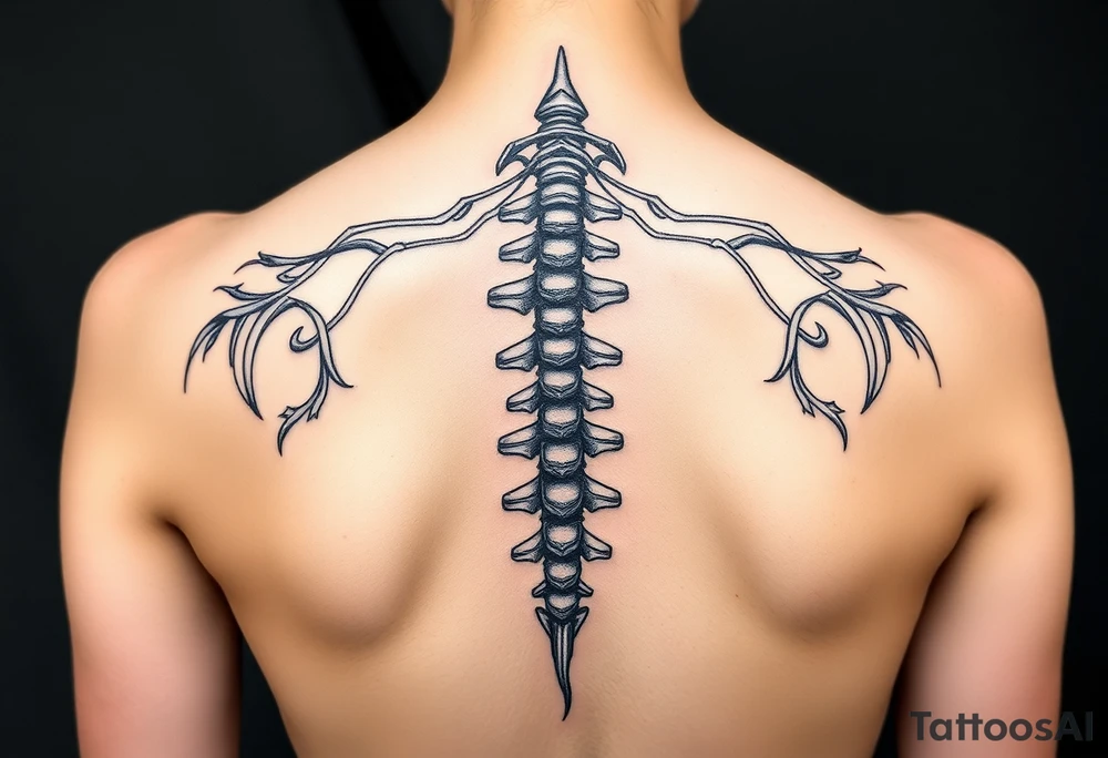 Spinal futuristic tattoo idea