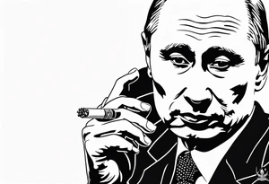 vladimir putin smoking cigarette tattoo idea