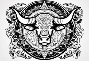 Taurus symbol, Aquarius symbol, Libra symbol, combination, family tattoo idea