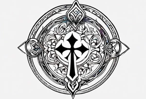 Kingdom Hearts symbol, keyblades, characters, worlds unite in intricate masterpiece. tattoo idea