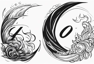 the word burnout. Dual nature. Fire. Smoke. tattoo idea