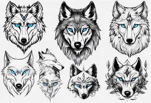 wolf with blue eyes tattoo idea