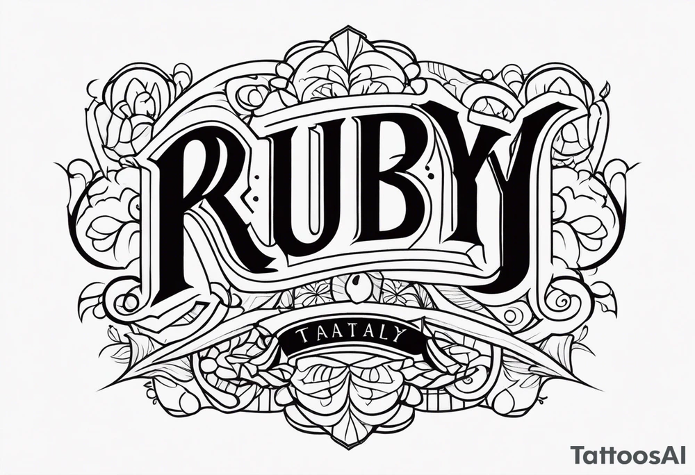 Generate a pretty tattoo with the name of: Ruby tattoo idea