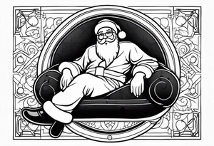 santa Claus chillin tattoo idea