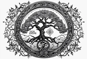 Yggdrasil and Vegvisir tattoo idea