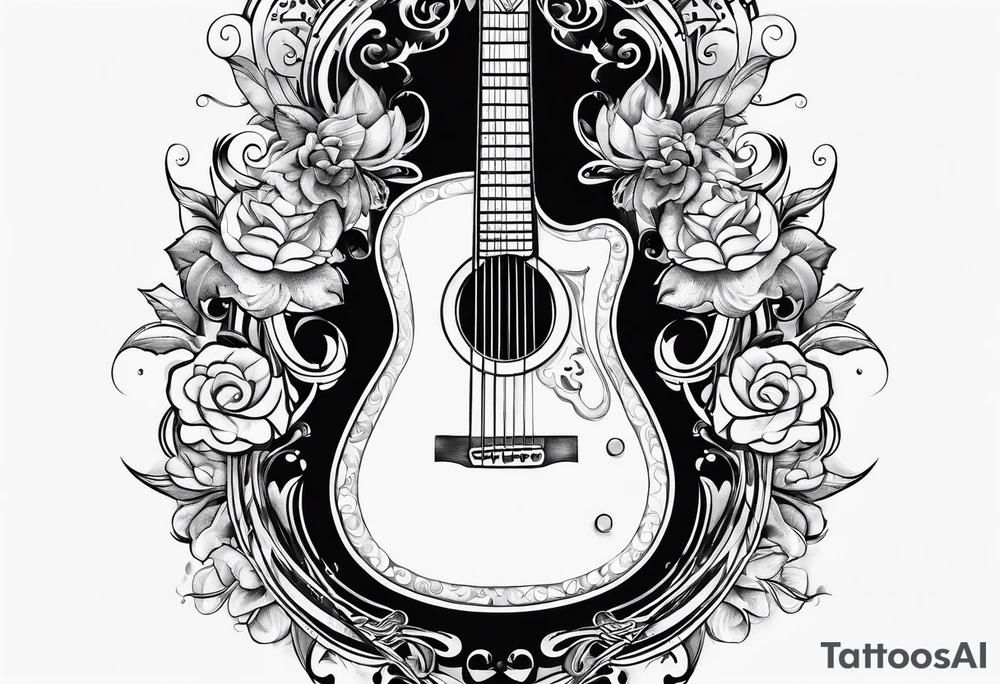 Simple guitar tattoo idea