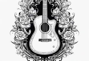 Simple guitar tattoo idea