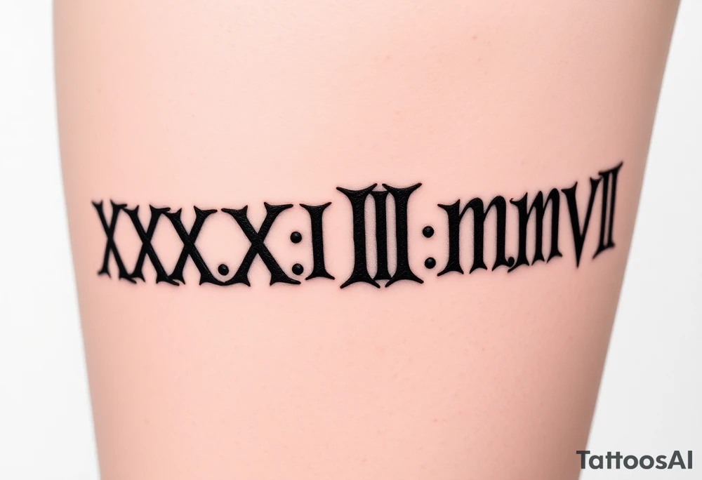 XXX.XII.MMVI gothic style for men tattoo idea