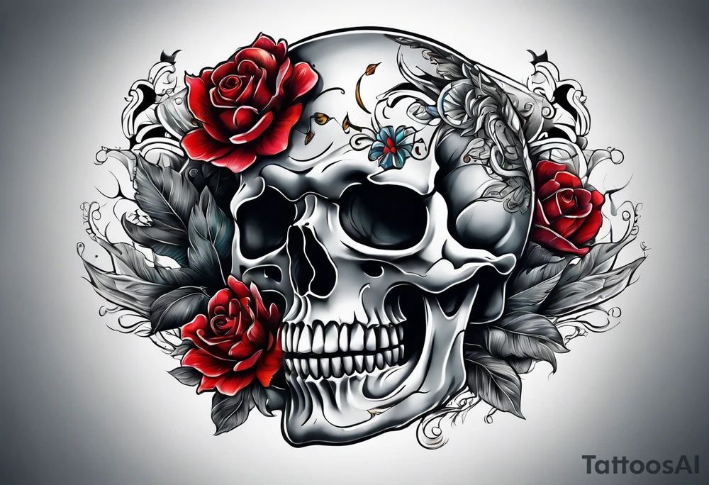 skeleton stabbed in the back tattoo idea