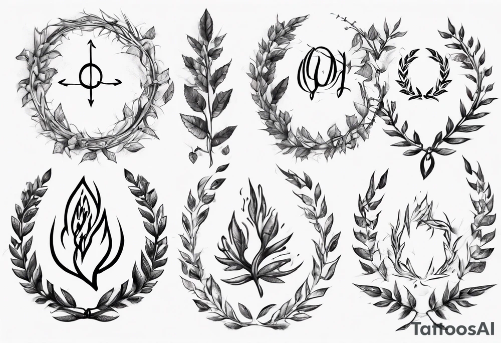wreath leaves brand of sacrifice tattoo idea