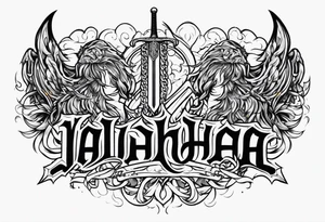 Valhalla sword  fire chains tattoo idea