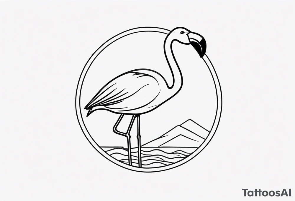 cute flamingo tattoo idea