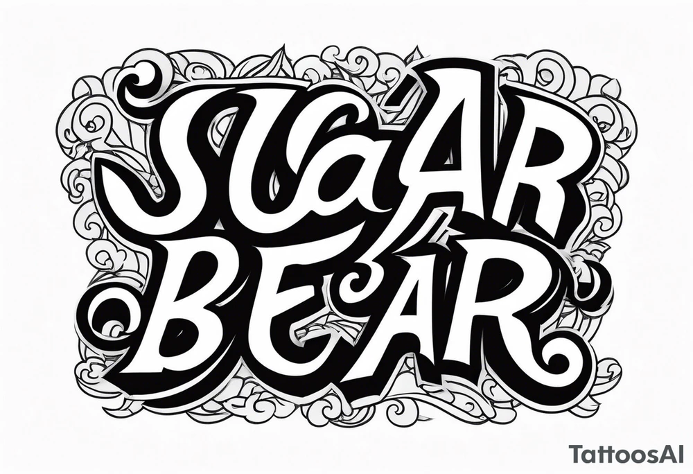 Sugar Bear in Italic script tattoo idea