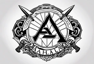 Valhalla  shield sword valknut tattoo idea