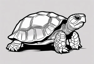 Small cute one line cartoonish tortoise reminding you to go slow tattoo idea