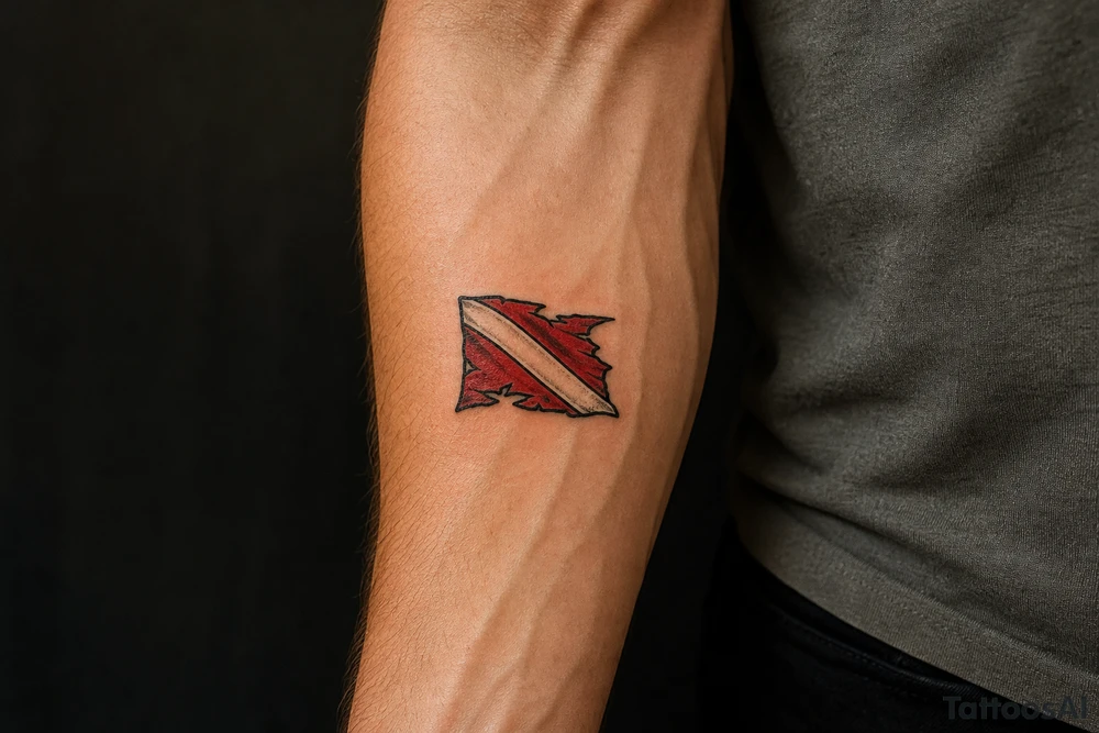 torn dive flag tattoo idea