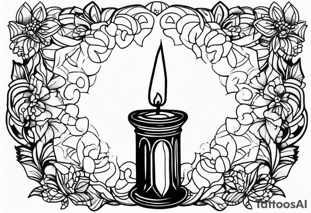 Candle alone in the darkness, a glimmer of hope. tattoo idea