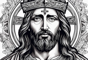jesus olhando pra cima na cruz tattoo idea