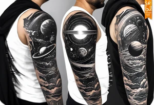 solar system spine tattoo idea