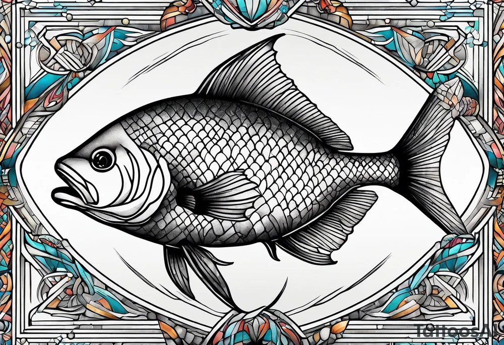 ocean, géométric, animal tattoo idea