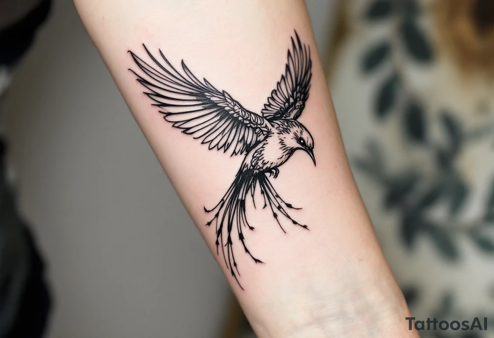 Decending bird tattoo idea