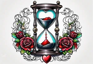 Hourglass heart tattoo idea