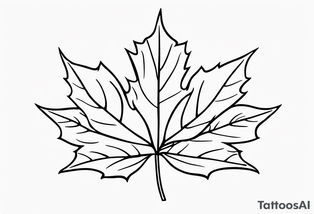 a maple leaf and tudor rose in the forefront with a vertical rectangle on the left side in the background tattoo idea