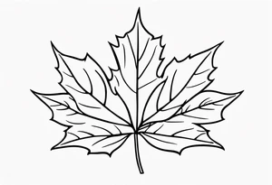 a maple leaf and tudor rose in the forefront with a vertical rectangle on the left side in the background tattoo idea