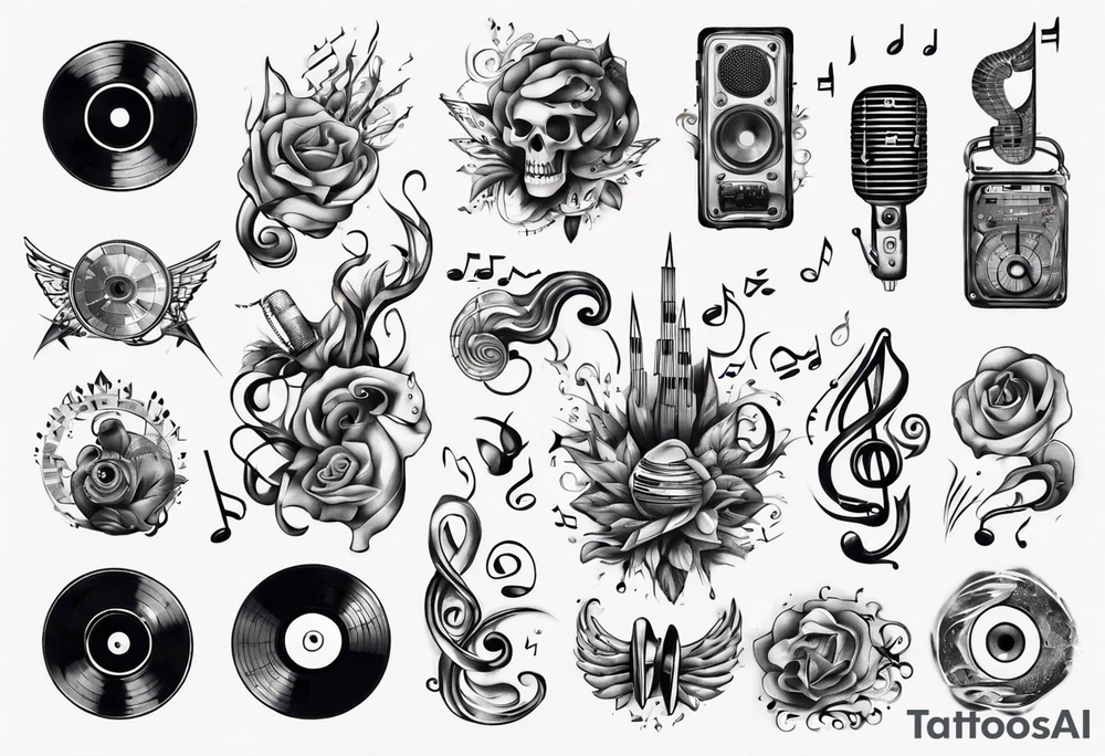 music sound tattoo idea