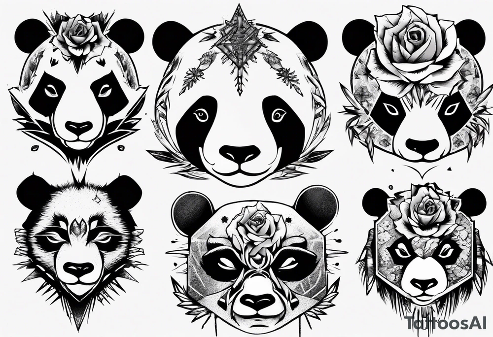 Punk Rock Panda tattoo idea