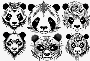 Punk Rock Panda tattoo idea