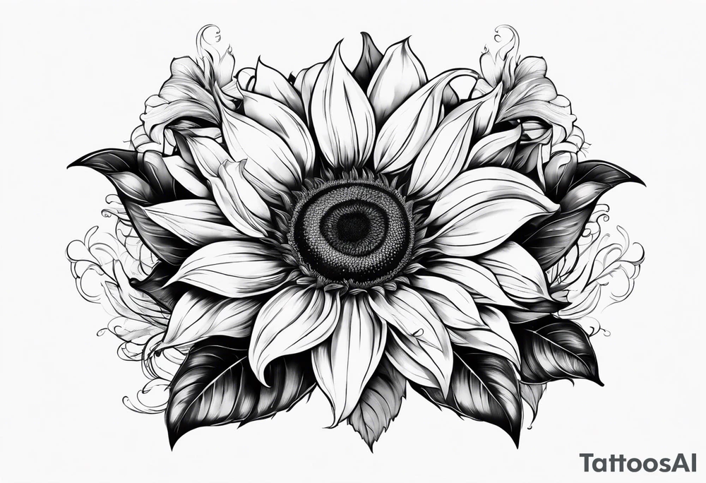 Sunflower sleeve tattoo idea