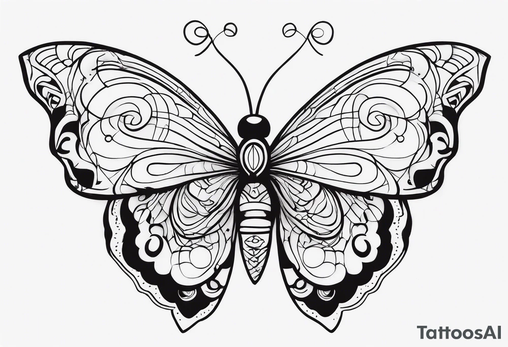 A butterfly mixed with brain tattoo idea