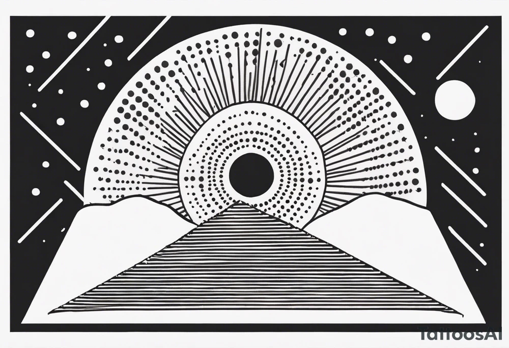 simple sunshine made of black dots with triangles and circles tattoo idea simple sunshine made of black dots with triangles and circles tattoo idea