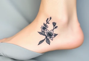Hexagon Leo larkspurs and water lilies tattoo idea