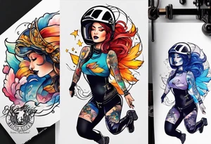 Woman skydiver tattoo idea